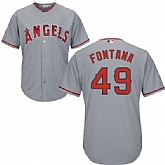 Youth Los Angeles Angels of Anaheim #49 Nolan Fontana Home Gray Road Cool Base Stitched Jersey JiaSu,baseball caps,new era cap wholesale,wholesale hats